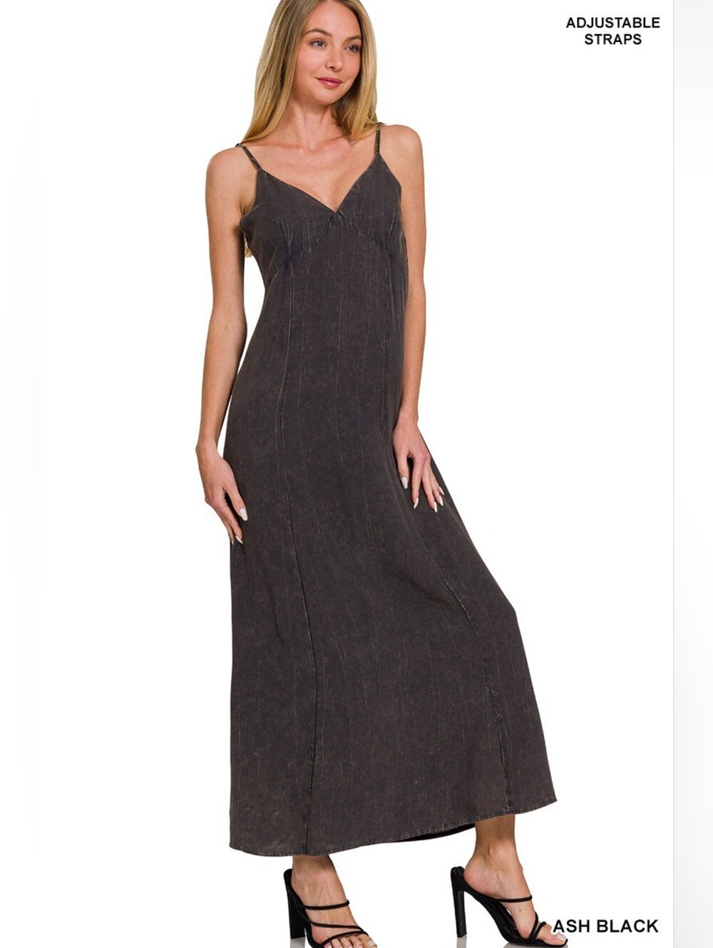 Zenana Mineral Washed Rayon Challis Cami Dress